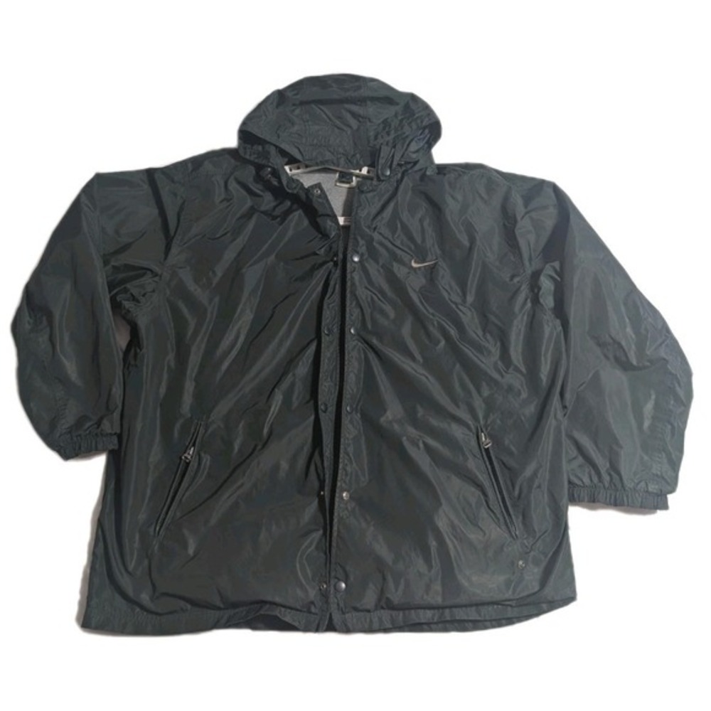 Vintage 90s / Y2K Nike Windbreaker – Dark Green XXL – Fleece Lined Legend